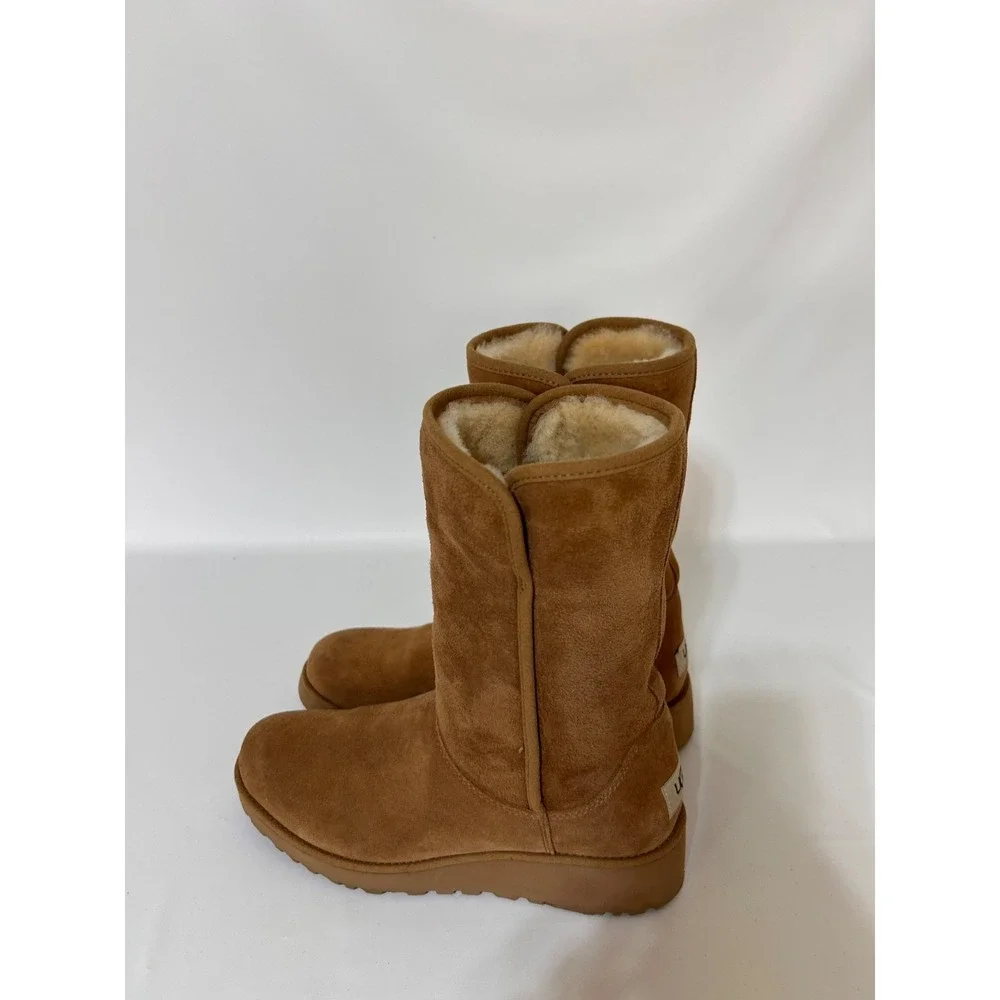 UGG Amie Women's size 6.5 37.5 Classic Chestnut  Sheepskin Wedge Mid Calf Boots